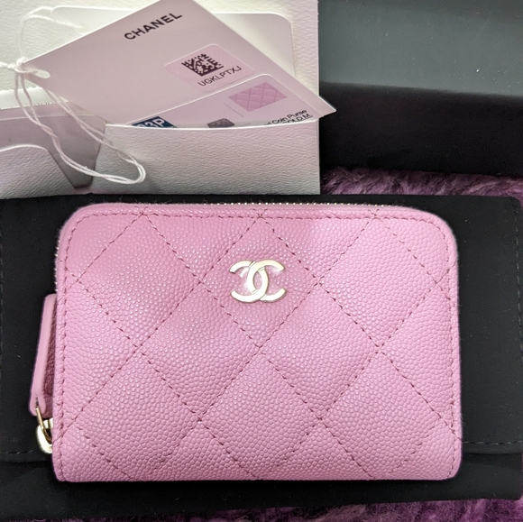 CHANEL Bags Chanel Light Pink Caviar Zippy Card Holder Poshmark